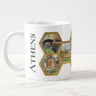 Honeycomb Collage patroon, Athene Landmarks Grote Koffiekop