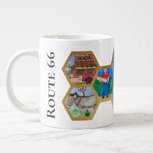 Honeycomb Collage patroon, Route 66 Amerika Grote Koffiekop