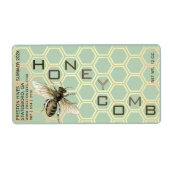 Honeycomb Containerlabel met Comb Honeybee Date Etiket (Voorkant)