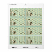 Honeycomb Containerlabel met Comb Honeybee Date Etiket (Full Sheet)