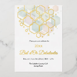 Honeycomb Corporate Elegance Gold Geometric  Folie Feestdagenkaart