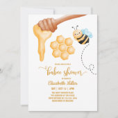 HoneyComb en Bee Baby shower Invitation Kaart (Voorkant)