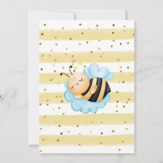 HoneyComb en Bee Baby shower Invitation Kaart (Achterkant)