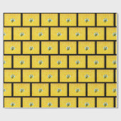 Honeycomb en Bumble Bee Yellow & Black Gift Wrap Cadeaupapier (Vlak)