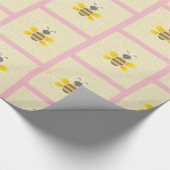 Honeycomb en Bumble Bee Yellow & Black Gift Wrap Cadeaupapier (Hoek)