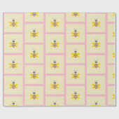 Honeycomb en Bumble Bee Yellow & Black Gift Wrap Cadeaupapier (Vlak)