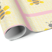 Honeycomb en Bumble Bee Yellow & Black Gift Wrap Cadeaupapier (Rol Hoek)