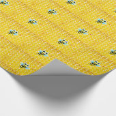 Honeycomb en Bumble Bee Yellow & Black Gift Wrap Cadeaupapier (Hoek)