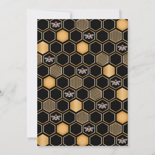 Honeycomb en Floral Wedding Shower Kaart (Achterkant)