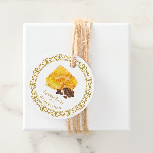 Honeycomb Espresso Geïnfundeerd Honey Hang Label (In situ)