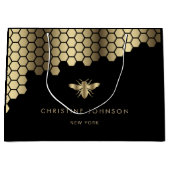 honeycomb faux Gold folie bijenontwerp Groot Cadeauzakje (Voorkant)