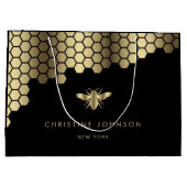 honeycomb faux Gold folie bijenontwerp Groot Cadeauzakje (Achterkant)