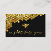honeycomb faux gold glitter begiftebewijs visitekaartje (Voorkant)