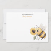 Honeycomb Floral Bee Custom Name Nursery  Notitiekaartje (Voorkant)