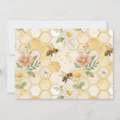 Honeycomb Floral Bee Custom Name Nursery  Notitiekaartje (Achterkant)