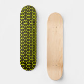 Honeycomb Flower - Black and Yellow Skateboard (Voorkant)