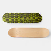 Honeycomb Flower - v2 - zwart en geel Persoonlijk Skateboard (Horizontaal)