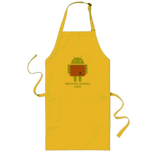 Honeycomb Gedachten Binnenin (Android Bug Droid Be Lang Schort (Voorkant)