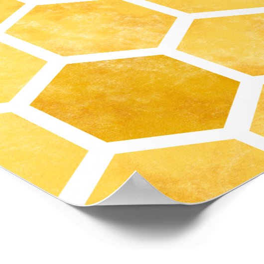 Honeycomb gele bijenkruid poster (Hoek)