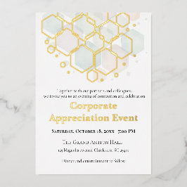 Honeycomb Gold Foil Corporate Appreciation Event Folie Feestdagenkaart