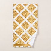 Honeycomb Gold Glitter Boho Popular Collectie Bad Handdoek (Handdoek)