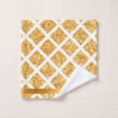 Honeycomb Gold Glitter Boho Popular Collectie Bad Handdoek (Wasdoekje)