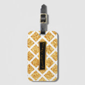 Honeycomb Gold Glitter Boho Popular Collectie Bagagelabel (Voorkant (verticaal))
