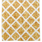 Honeycomb Gold Glitter Boho Popular Collectie Douchegordijn (Voorkant)