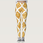Honeycomb Gold Glitter Boho Popular Collectie Leggings (Voorkant)