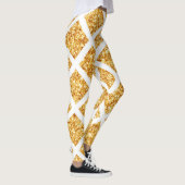Honeycomb Gold Glitter Boho Popular Collectie Leggings (Rechts)