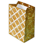 Honeycomb Gold Glitter Boho Popular Collectie Medium Cadeauzakje (Achterkant Gekanteld)