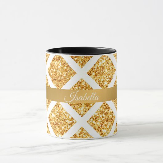 Honeycomb Gold Glitter Boho Popular Collectie Mok (Midden)