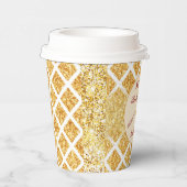 Honeycomb Gold Glitter Boho Popular Collectie Papieren Bekers (Rechts)