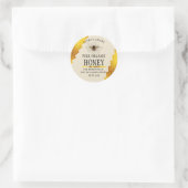 Honeycomb Gold Honey Bee Apiary Productlabel Ronde Sticker (Tas)