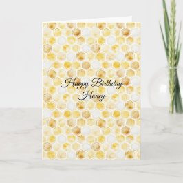 Honeycomb Gold Yellow Birthday Kaart