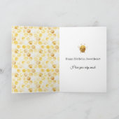 Honeycomb Gold Yellow Birthday Kaart (Binnen)