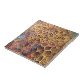Honeycomb golden home abstracte digitale kunst tegeltje (Zijkant)
