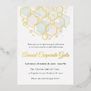 Honeycomb Goud Folie Bedrijfs Galabal Zakelijk Eve Feestdagenkaart