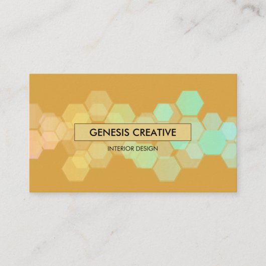Honeycomb Gradiënt Amber Gold Designer Visitekaartje (Voorkant)