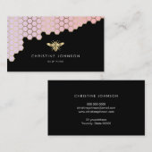 honeycomb gradiënt zwart roze visitekaartje (Voorkant / Achterkant)