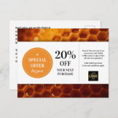 Honeycomb Honey Custom Coupon Korting Briefkaart (Voorkant / Achterkant)