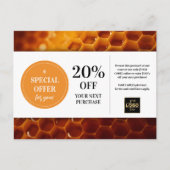 Honeycomb Honey Custom Coupon Korting Briefkaart (Voorkant)