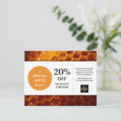 Honeycomb Honey Custom Coupon Korting Briefkaart (Staand voorkant)