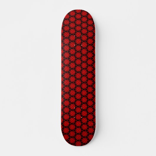 Honeycomb II - v1 - zwart en rood Persoonlijk Skateboard (Voorkant)
