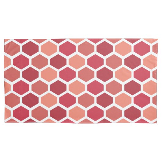 Honeycomb in Reds Kussensloop (Voorkant-Links)