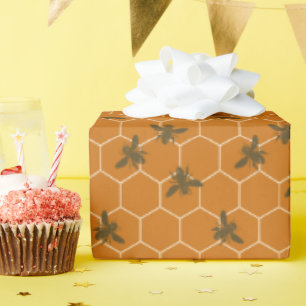 Honeycomb is donker amber cadeaupapier