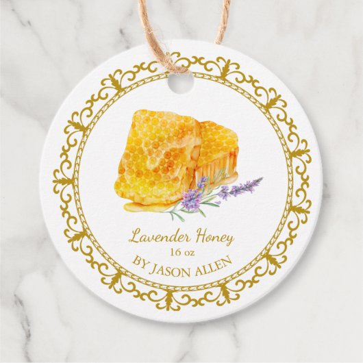 Honeycomb Lavender Geïnfundeerde Honey Hang Label (Voorkant)