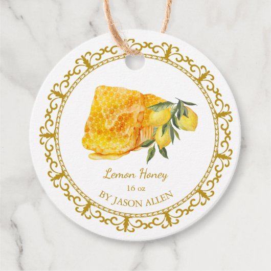  Honeycomb Lemon Infused Honey Hang Label (Voorkant)