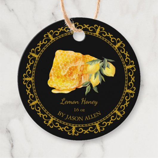  Honeycomb Lemon Infused Honey Hang Label (Voorkant)