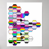 Honeycomb LGBT Pride Flag Poster (Voorkant)